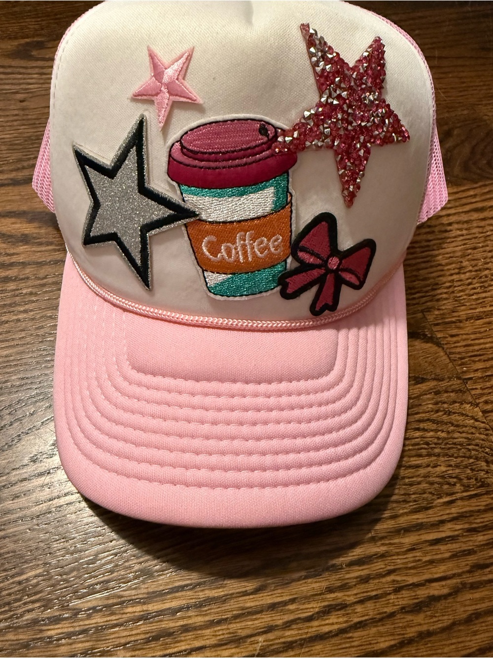 Pink Coffee Patch Trucker Hat